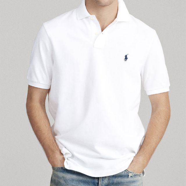 Áo phông( thun) polo trắng cổ bo