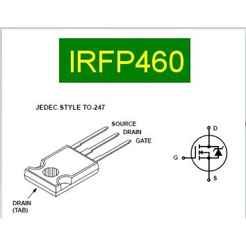 IRFP460 N-Channel MOSFET kênh N 20A 500V TO247 chân cắm hàng mới