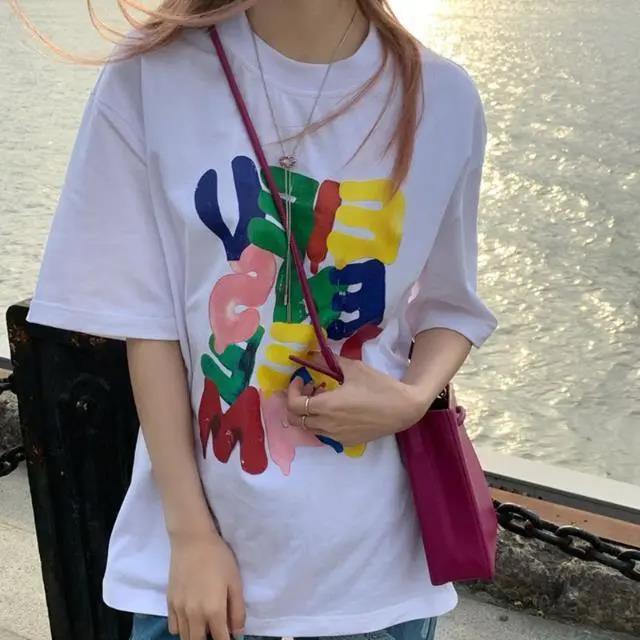 NRVP Áo Thun 100% Cotton Dáng Rộng Thời Trang Hàn Quốc Cho Nữ