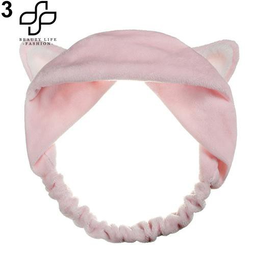 Băng đô tai mèo bằng vải mềm mại dễ thương cho nữ