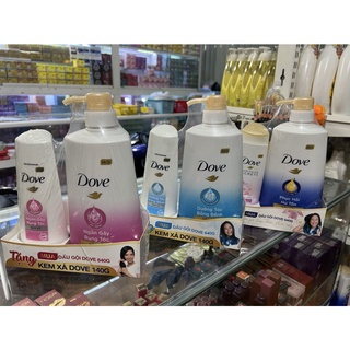 Bộ sản phẩm Dove Phục Hồi Hư Tổn dầu gội 640g + kem xả 610/ ngăn gãy rụng tóc/ cho tóc bồng bềnh 640g