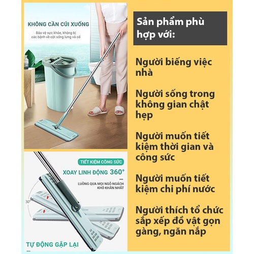 Cây lau nhà thông minh tự vắt SAGOKER, mã BLNEC