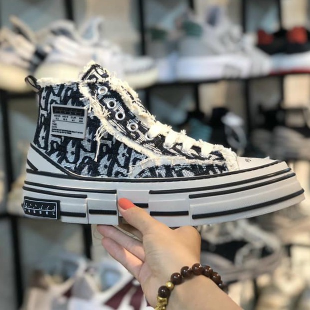 Giày Sneaker X VESSEL cổ cao phiên bản hoạ tiết SEASON 2021 xVESSEL Giày Sneaker Vessel rách cao cổ 2021 Full size