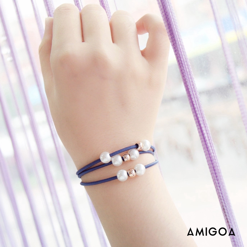 ✨✨Dây Buộc Tóc Co Giãn Họa Tiết Thắt Nút Đính Ngọc Trai Xinh Xắn