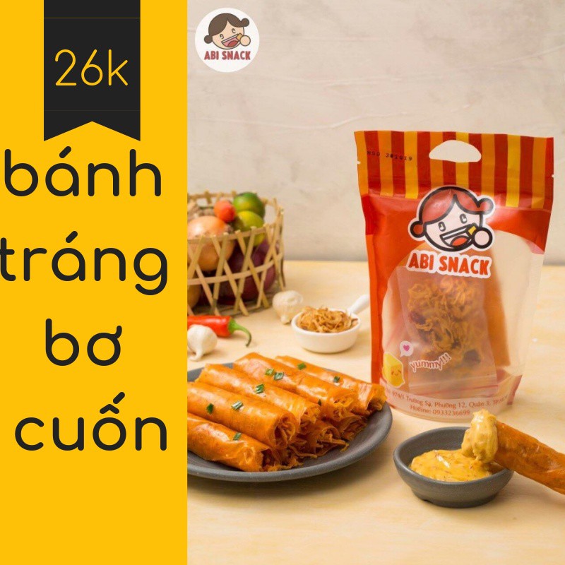 BÁNH TRÁNG ABI BƠ CUỘN KÈM 3 GÓI GIA VỊ MỚI ❤FREESHIP❤ BÁNH TRÁNG CUỘN