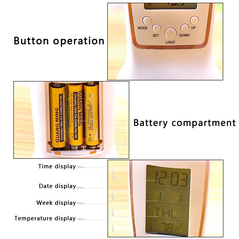 Đồng Hồ Báo Thức Điện Tử Có Đèn Led Và Chức Năng Báo Thức