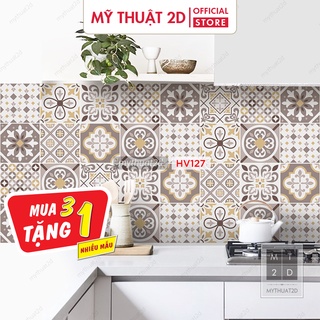 Decal gạch bông - Mua 3 Tặng 1 - màu Pale Brown_kt 120x60cm