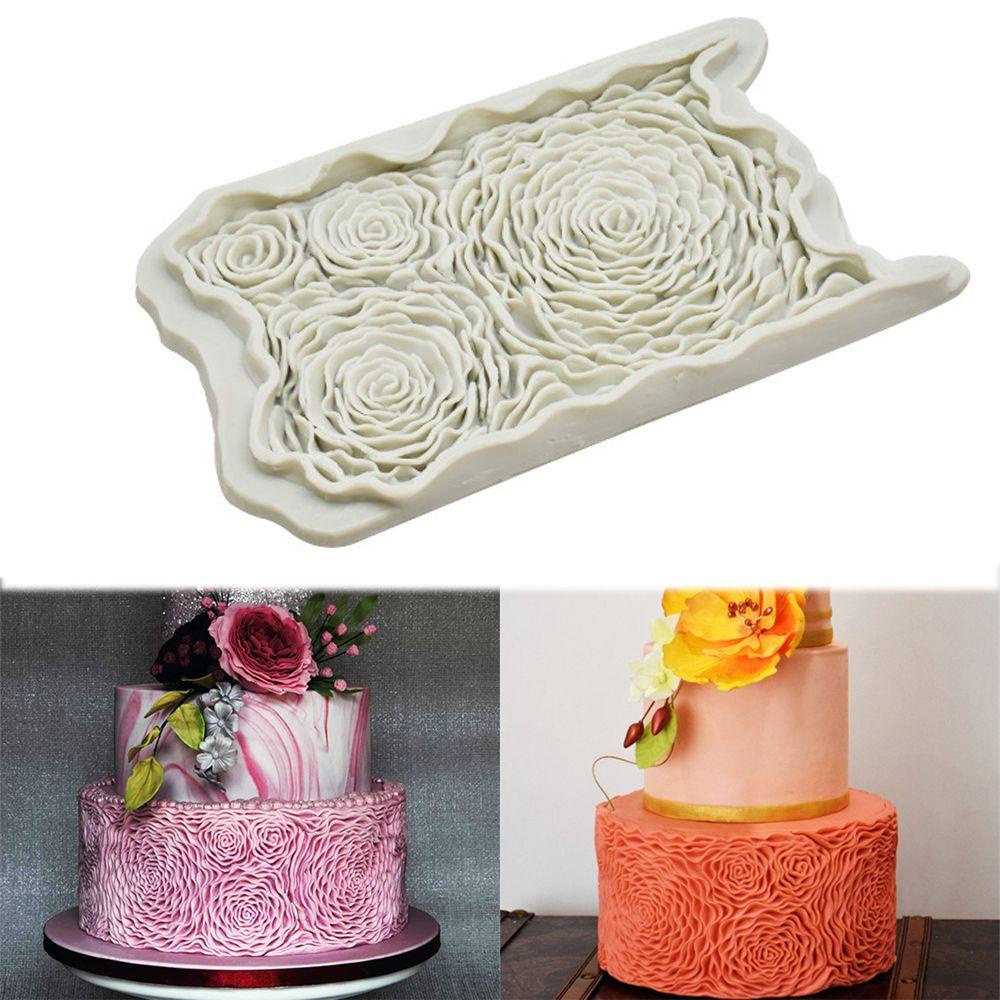 Khuôn Silicone Tạo Hình Hoa Hồng Xếp Nếp Trang Trí Bánh