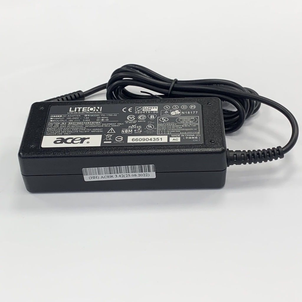 Sạc Laptop Acer điện áp 19V 3.42A bảo hành 12 tháng L8