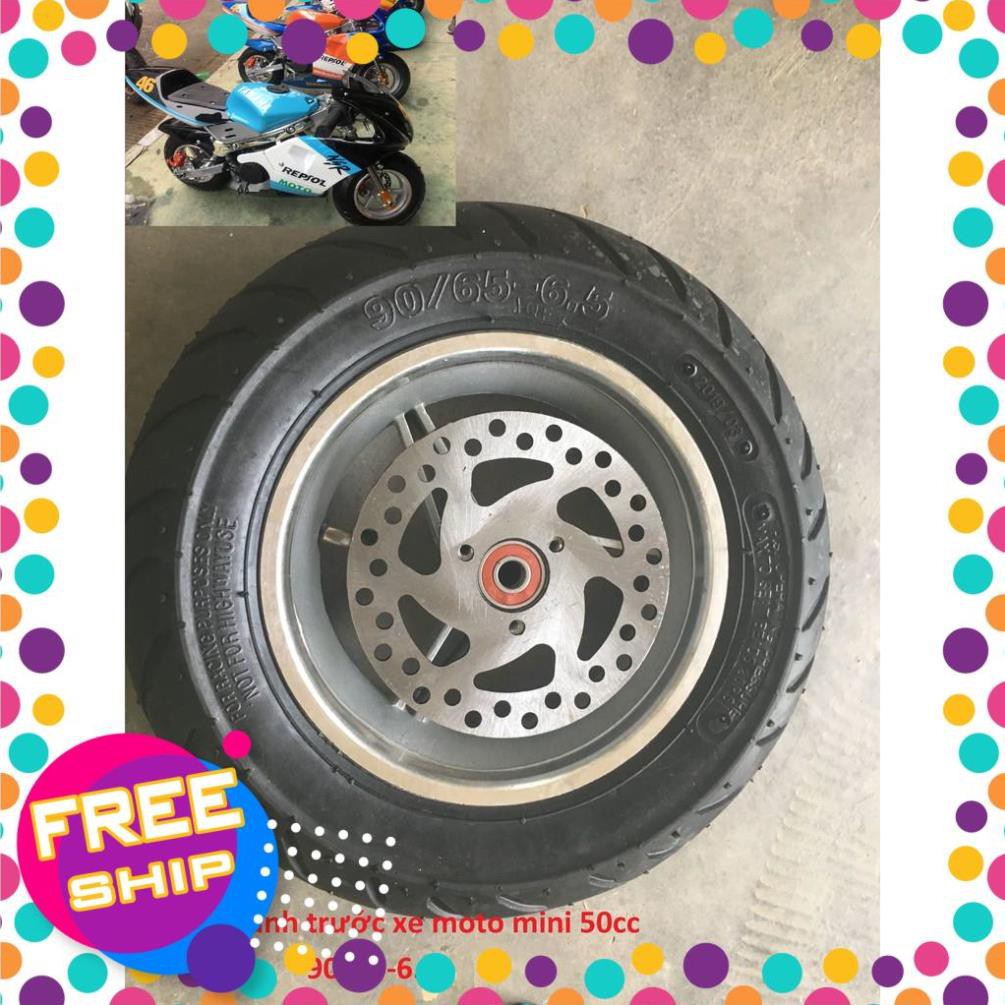 Cụm bánh xe moto mini 50cc combo vành đĩa lốp chất liệu tốt