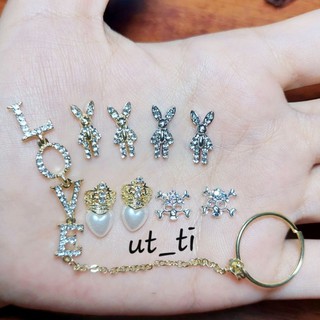 combo 4 charm thỏ đá nail mã 35
