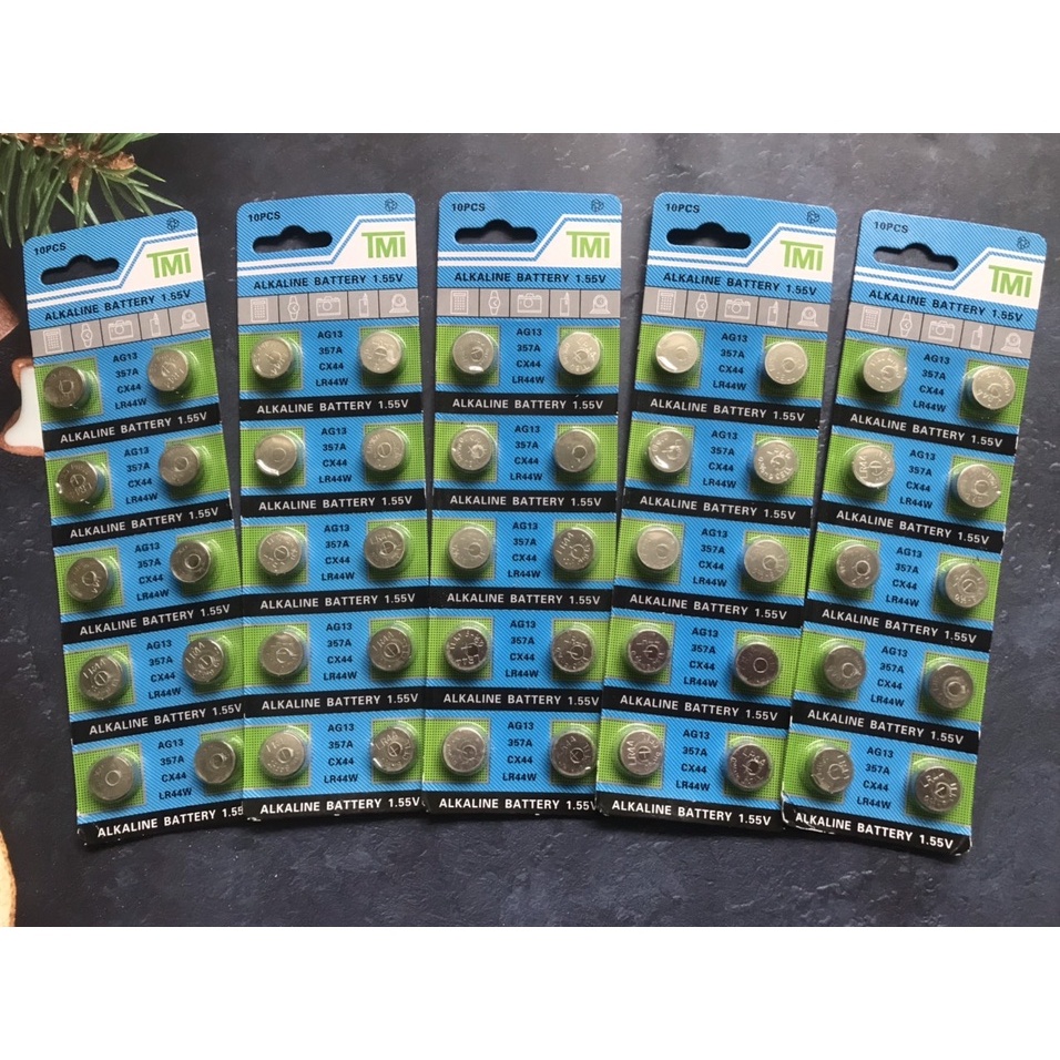 Vỉ 10 viên  pin AG13 SR13 LR44 367 CX44 1.5v