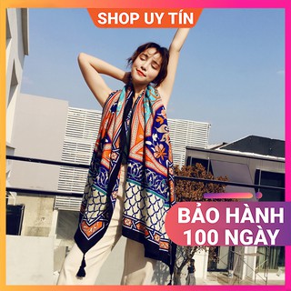 Khăn Quàng Cổ Thổ Cẩm Vintage - Khăn Choàng Boho Len Cashmere Nữ Đẹp