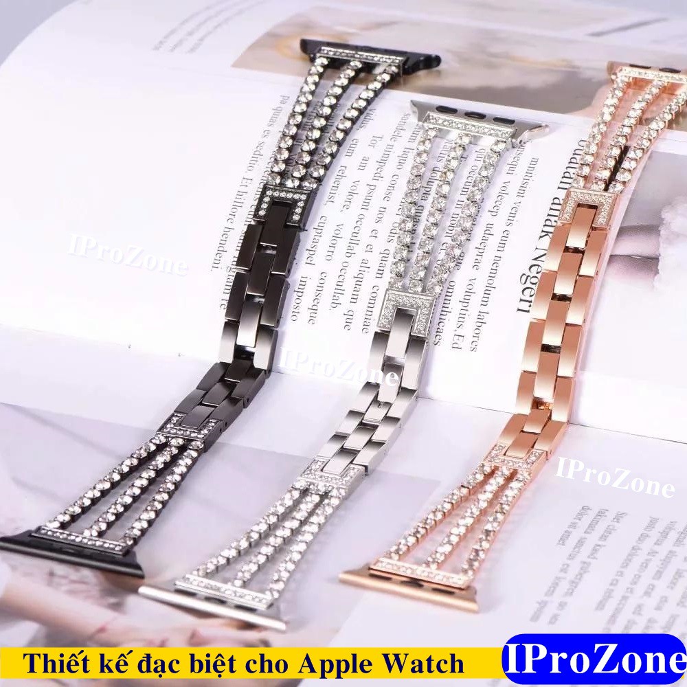 ( Woman ) Dây đeo đính đá thời trang cao cấp Apple Watch