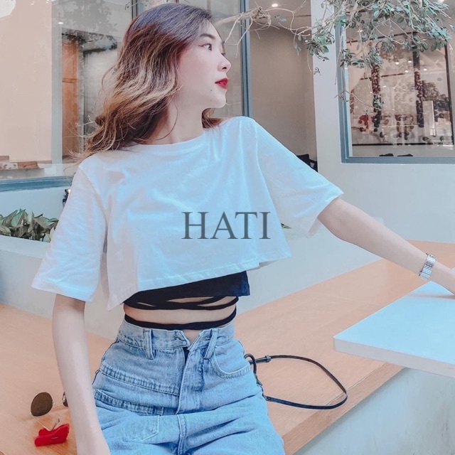 Set 2 áo 🍓🍓 gồm 1 áo croptop 🍓🍓1 áo yếm đan dây eo bên trong - B5U | BigBuy360 - bigbuy360.vn
