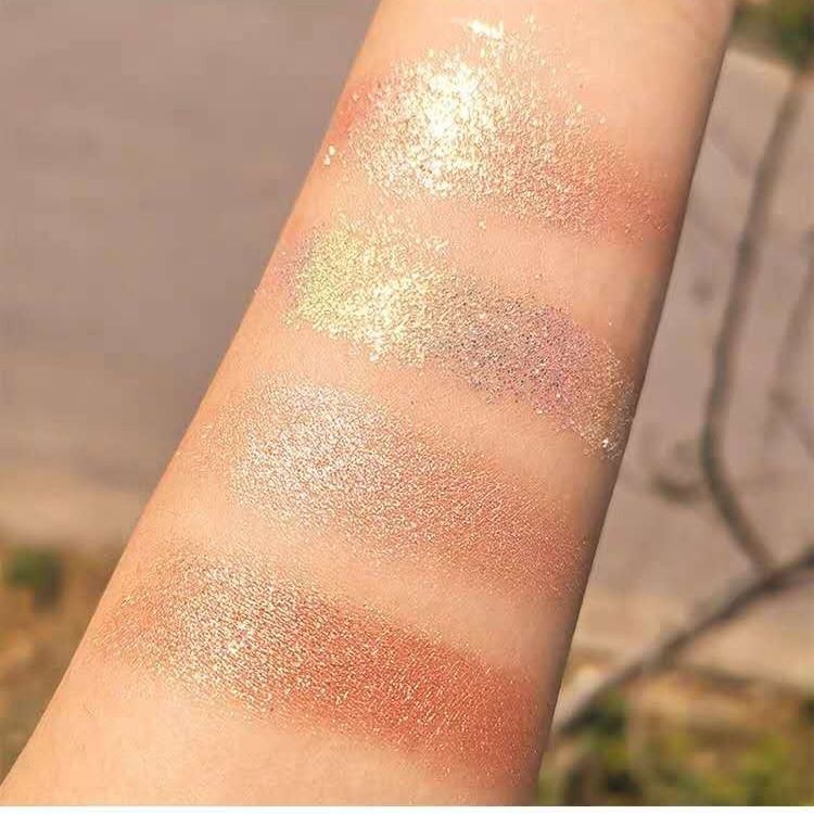 Bảng Phấn Mắt Bóng Lưu vực 4-color eyeshadow palette net celebrity with the same sequins student cheap glitter sparkling pearl earth color girly ins