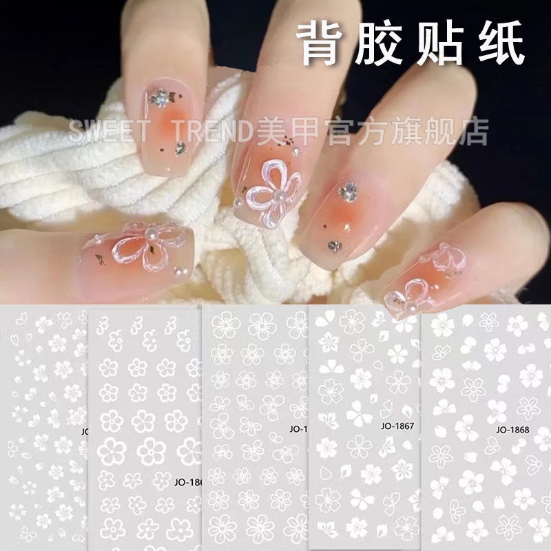 Miếng Dán Trang Trí Móng Tay Hình Hoa Anh Đào Xinh Xắn