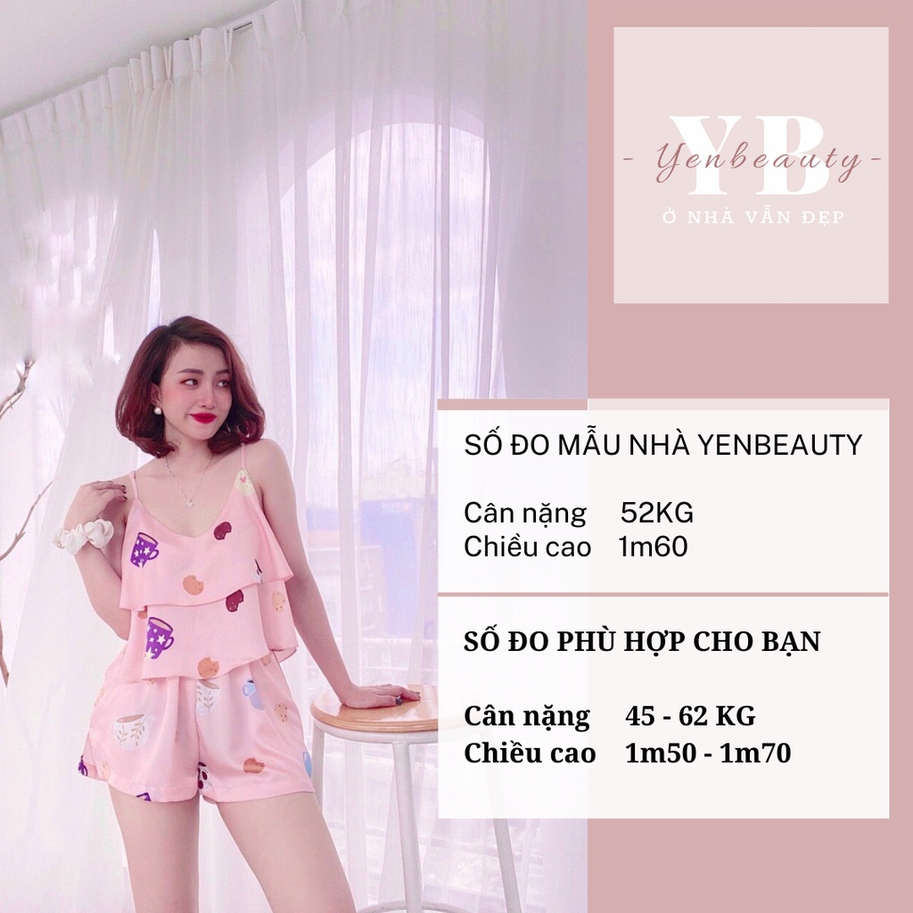 Đồ Bộ Lụa/Hàn/Satin Đùi Mặc Ở Nhà Nữ - Bộ Quần Áo Ngủ Nữ 2 Dây Sexy Mặc Nhà Mùa Hè Chất Mát, Nhiều Mẫu Dễ Thương