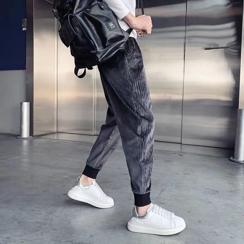 Quần Dài Ôm Chân Vải Nhung Kiểu Hàn Quốc Cá Tính Cho Nam