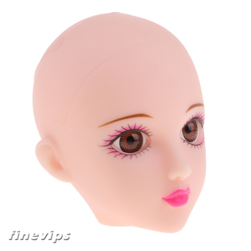 Ball-Jointed Doll Girl Head with Black Eyes for 1/6 BJD Doll Body Parts Accs