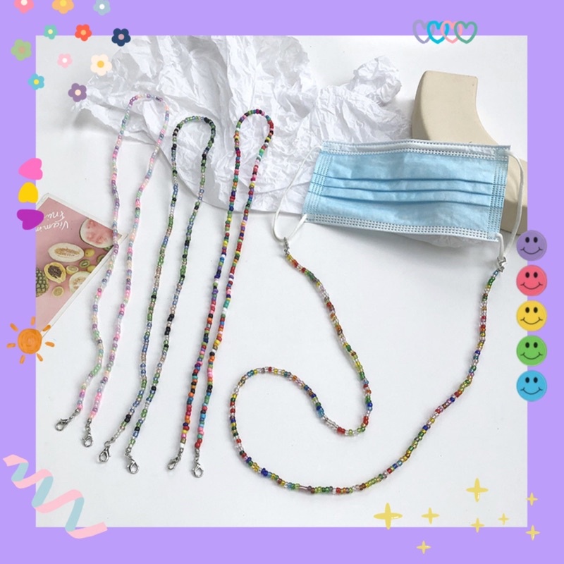 Dây đeo khẩu trang Handmade colorful đáng yêu 💙❤️🤍🧡