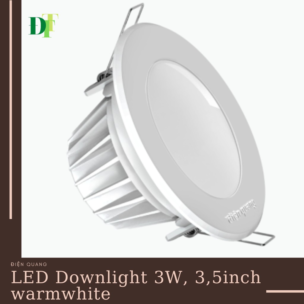 Bộ đèn LED Downlight Điện Quang ĐQ LRD04 03 90 warmwhite ( 3W, 3,5inch )