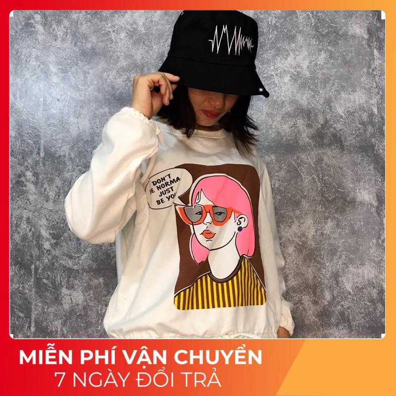 Áo thun nữ dài tay dáng croptop chất vải 100% cotton oversize đến 52kg AP 337