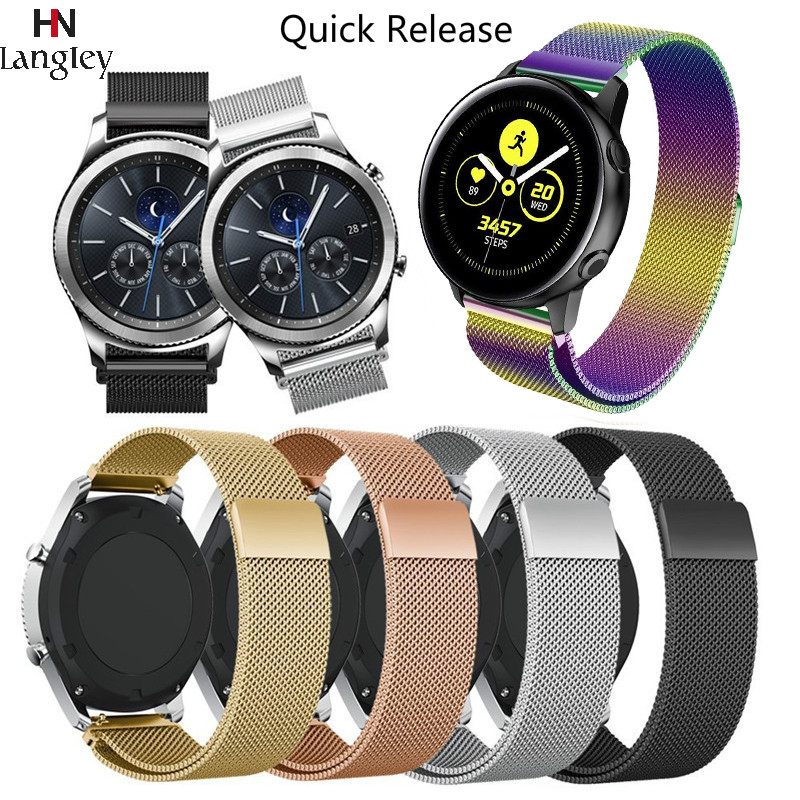 Dây Đeo Thay Thế Khóa Nam Châm 24mm 22mm 20mm 18mm Cho Đồng Hồ Thông Minh Samsung Gear S3 / Amazfit Gtr