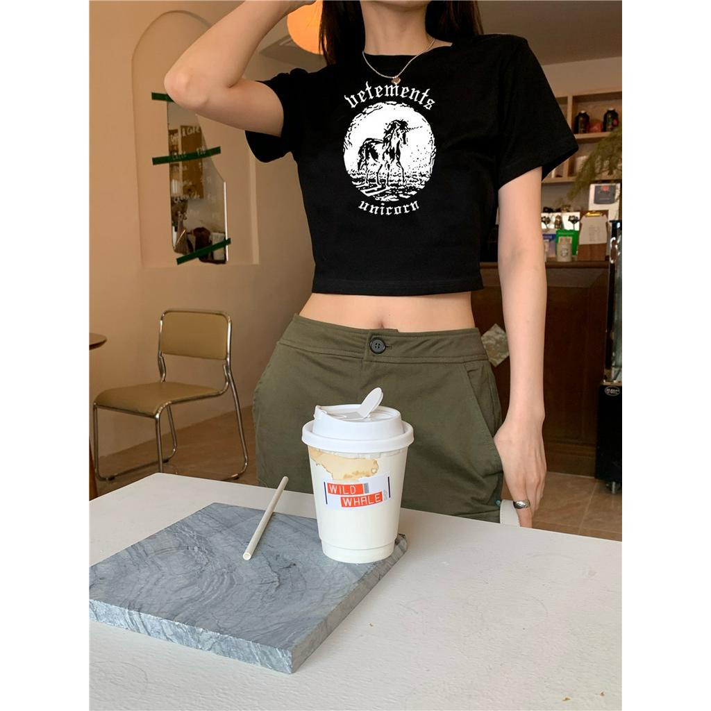 Áo thun tay ngắn Peppermint 51286 dáng ôm in họa tiết thời trang