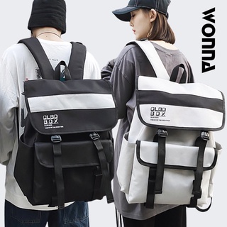 Balo hộp nắp unisex Hàn đen đỏ trắng street style ulzzang Hàn nam nữ cá tính vải bố chắc chắn nhiều ngăn