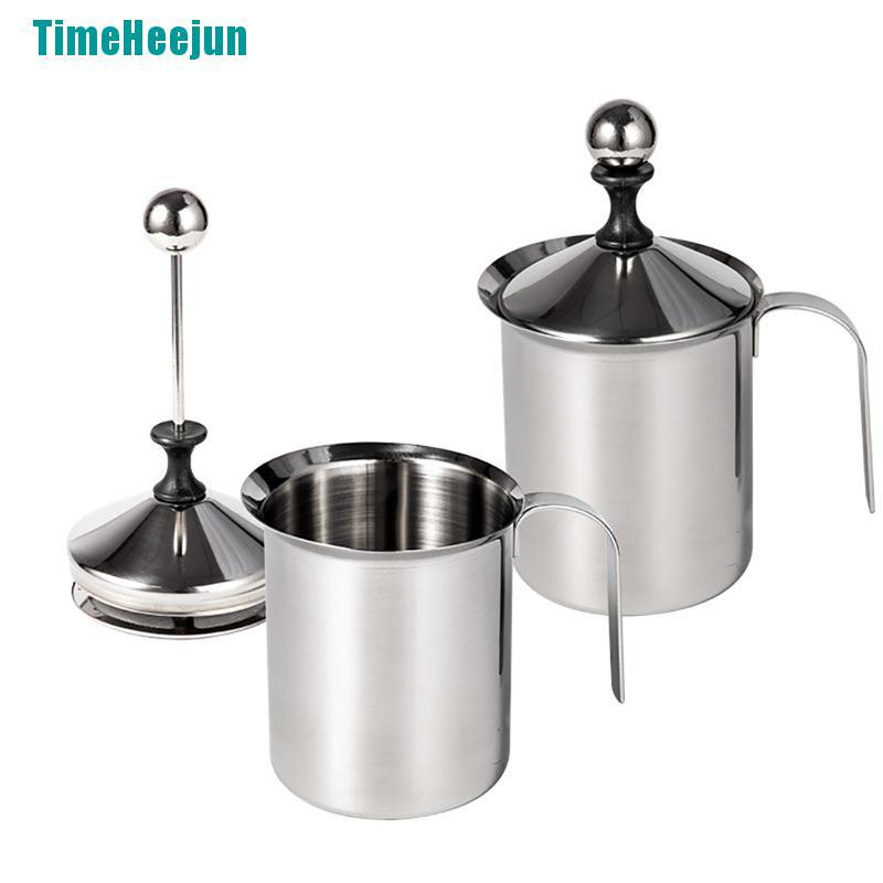 Dụng Cụ Đánh Sữa Pha Chế Tạo Bọt Cappuccino Bằng Thép Không Gỉ 400 / 800ml