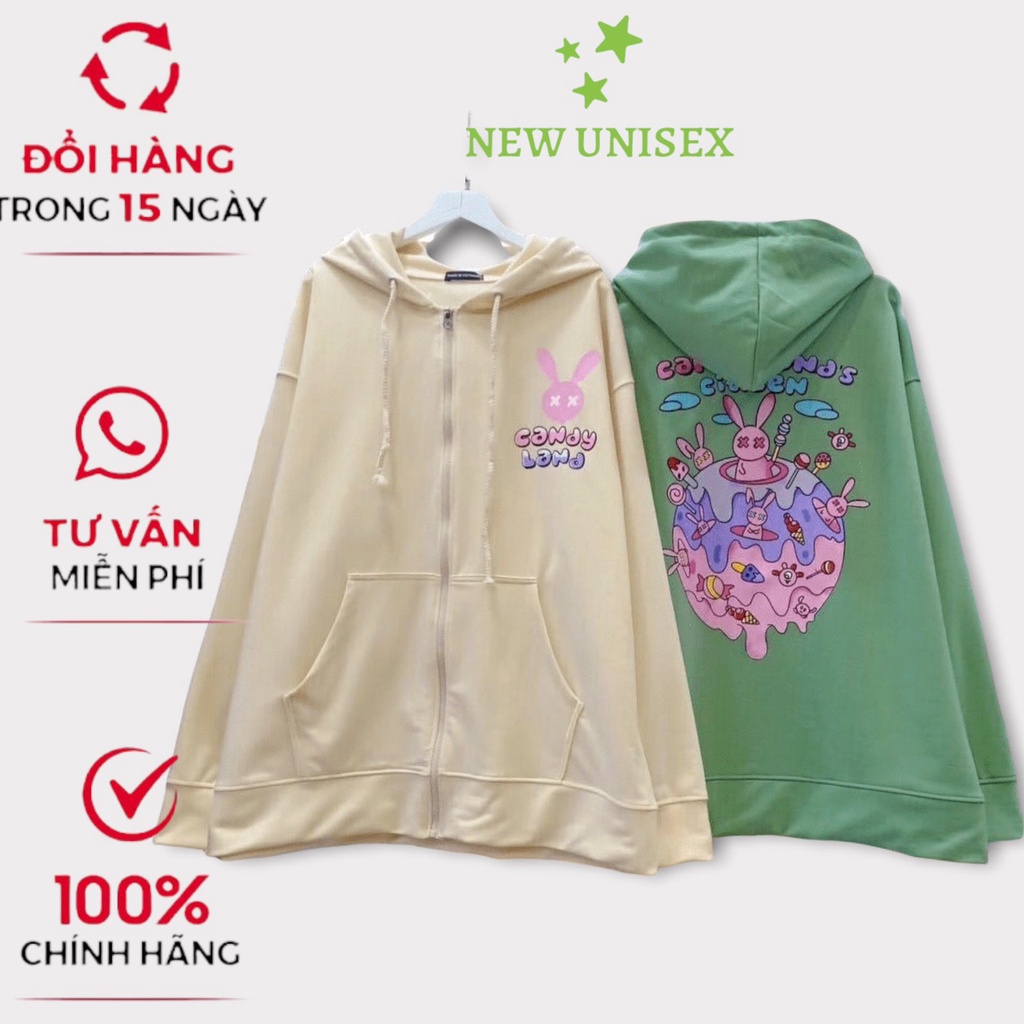 Áo khoác nữ  form rộng Khóa Dây Kéo Chất Liệu Thun NỈ Ngoại - TP [NewUnisex]