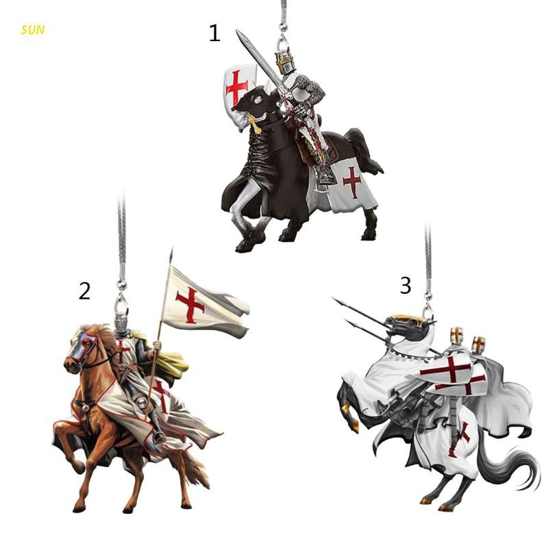 SUN Knight Templar Riding Horse Car Hanging Ornament Pendants Suitable for Automotive Mirror Door Window Decor