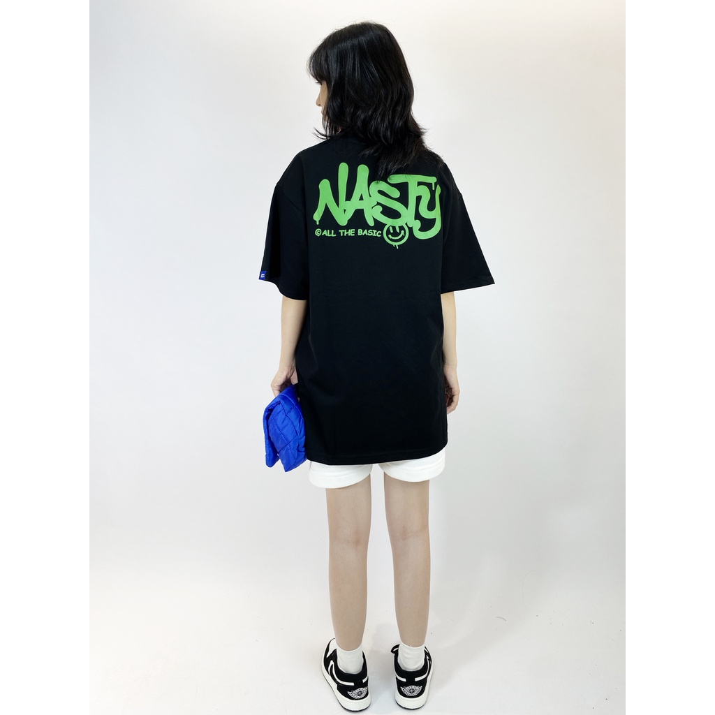 Áo Thun All The Basic - In Nổi - Nasty collection - Đen - vải 240g