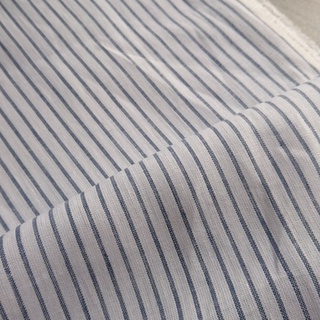 Vải Linen tưng xuất khẩu, sọc trắng xám, khổ 1m4