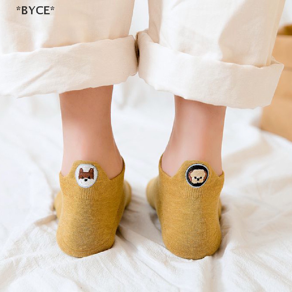 Vớ Cotton Cổ Thấp In Họa Tiết Động Vật Dễ Thương Vui Nhộn Thời Trang Cho Nữ