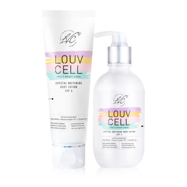 Dưỡng Thể Trắng Da Louv Cell Cấp Ẩm Phục Hồi Mờ Thâm Đều Màu Nâng Tone Crystal Whitening Body Lotion SPF 5 – Khongcoson