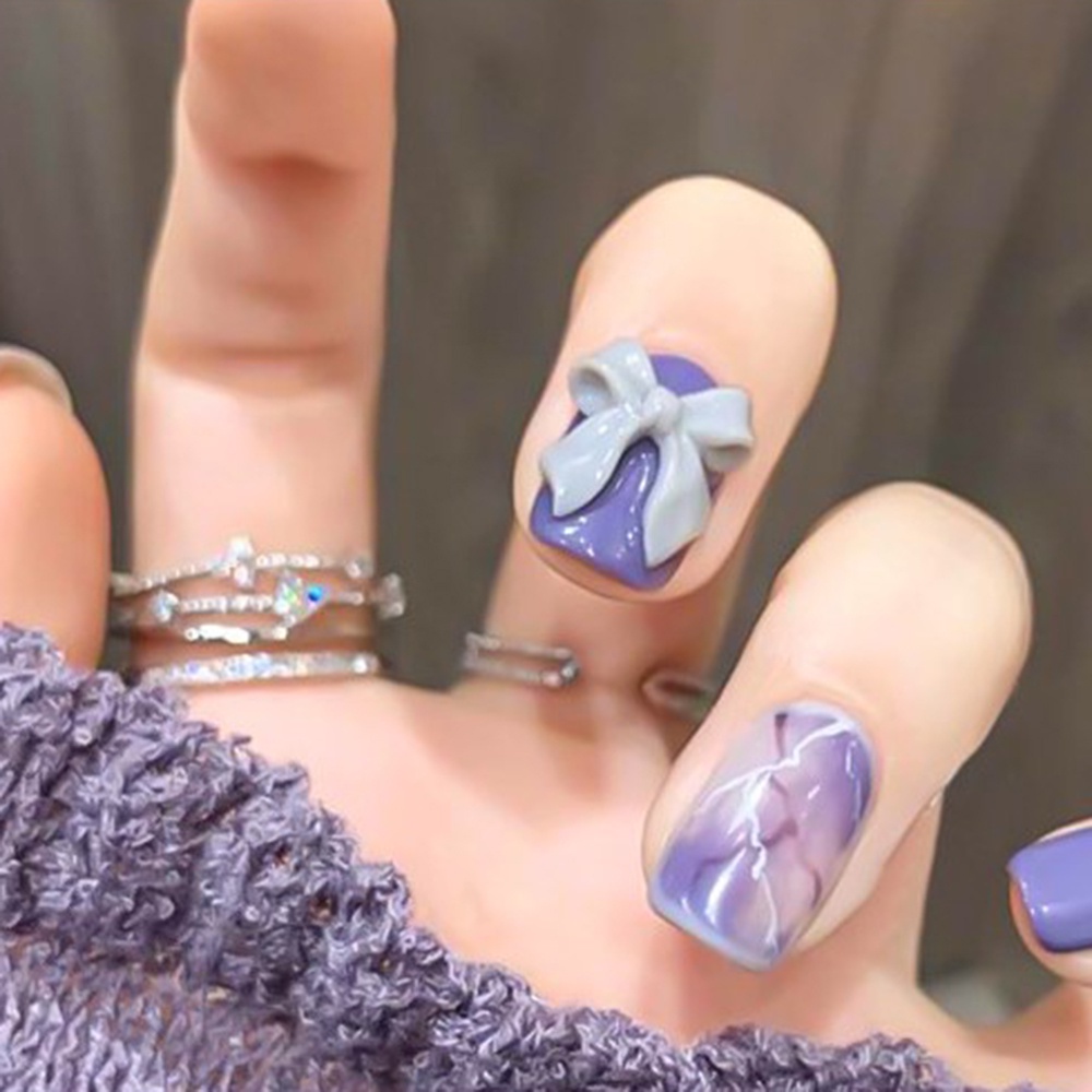 [Hàng mới về] Set 30 phụ kiện trang trí móng tay nghệ thuật kiểu nơ váy mặt cười 3d sáng bóng phong cách Nhật Bản