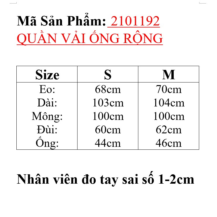 2101192 Quần vải ống rộng dáng suông dài cho nữ phong cách ulzzang basic chất vải trượt mềm mướt