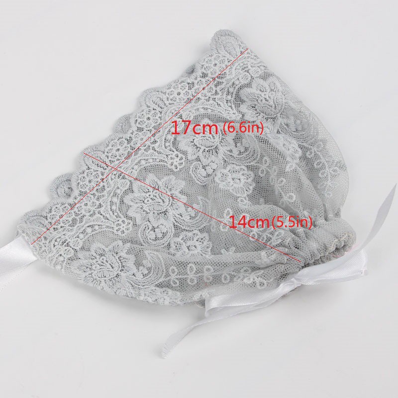 Mũ Trùm Đầu Phối Ren Hoa Dễ Thương Cho Bé Gái