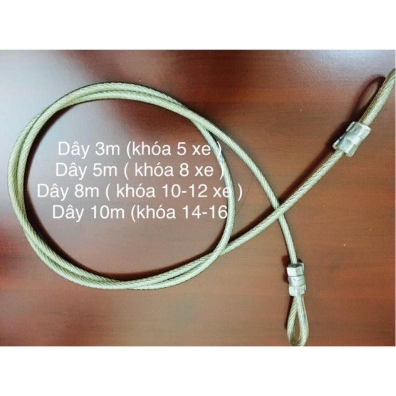 dây cáp khoá xe máy bọc nhựa , chống cắt / freeship 50k/ dây cáp