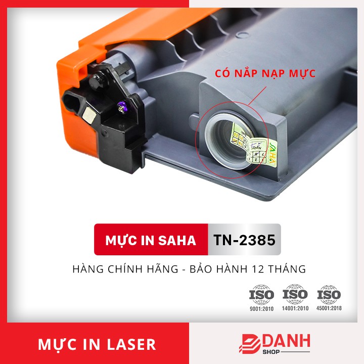 Hộp mực in SAHA TN-2385 - CÓ NẮP NẠP MỰC - Dùng cho máy in Brother - Hàng Chính Hãng (BOX)