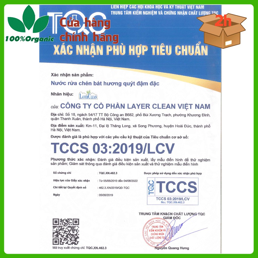 Nước rửa chén hữu cơ Layer Clean, an toàn, thân thiện Quế, Quả hồng, Quýt 5 lít