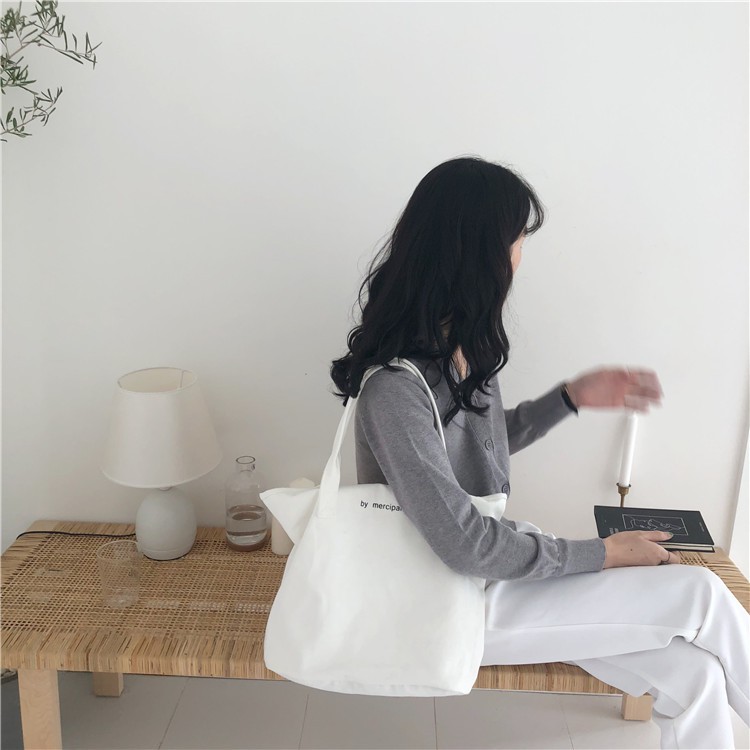 Túi tote vải hàn quốc By Merciparis dày mịn xịn