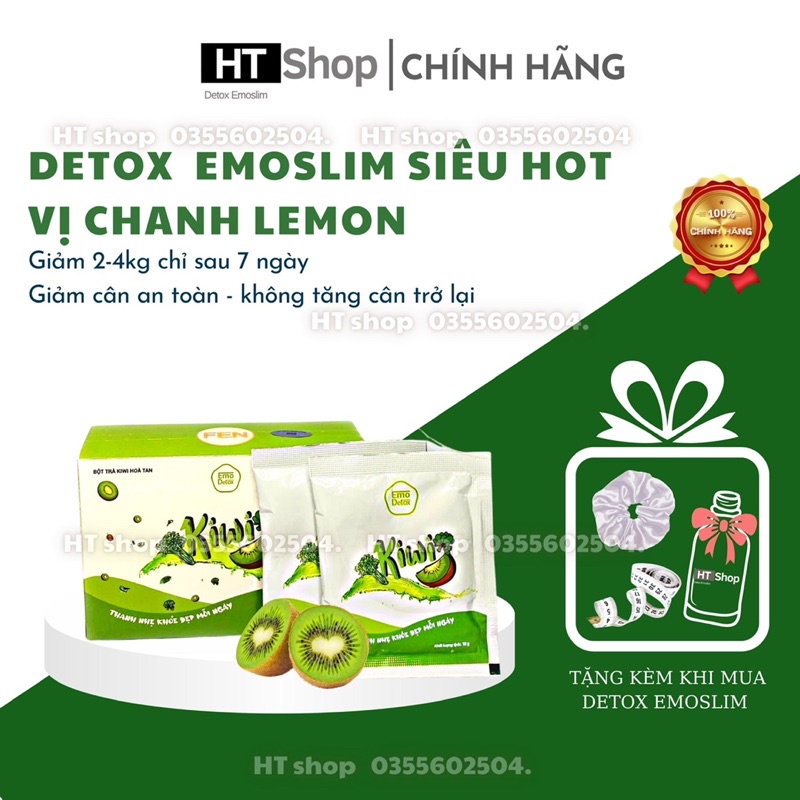 [ FreeShip + Quà ]DETOX KIWI CẦN TÂY GIẢM CÂN EMOSLIM CHÍNH HÃNG 100% / Giảm 1-5kg chỉ sau 7 ngày / giam can collagen