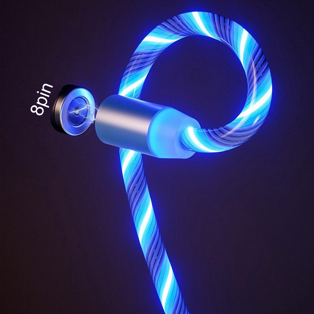 Đầu cắm/ Dây cáp sạc Micro USB Type C 8pin 2A có đèn LED và nam châm cho điện thoại tùy chọn màu sắc