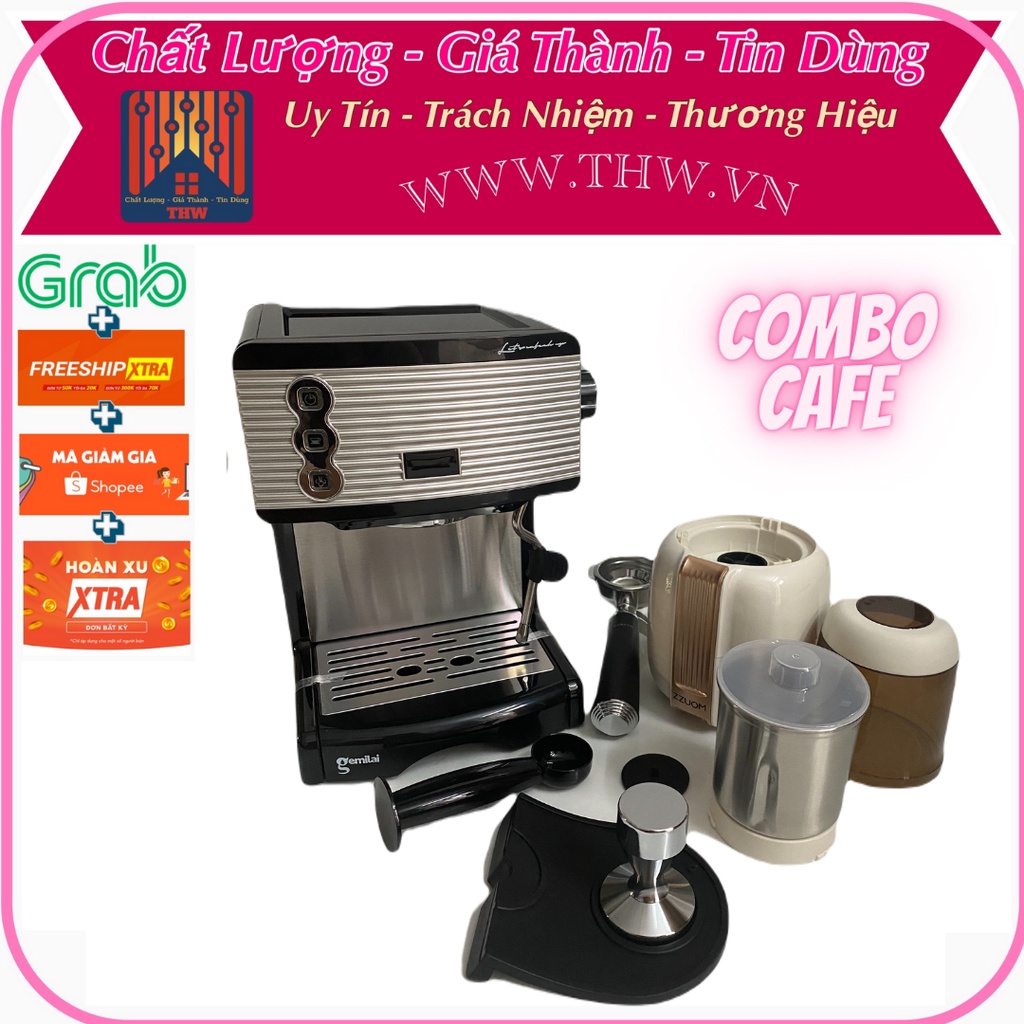 |THW| Máy Pha Cà Phê Gemilai Espresso Italia CRM3601 New 2022