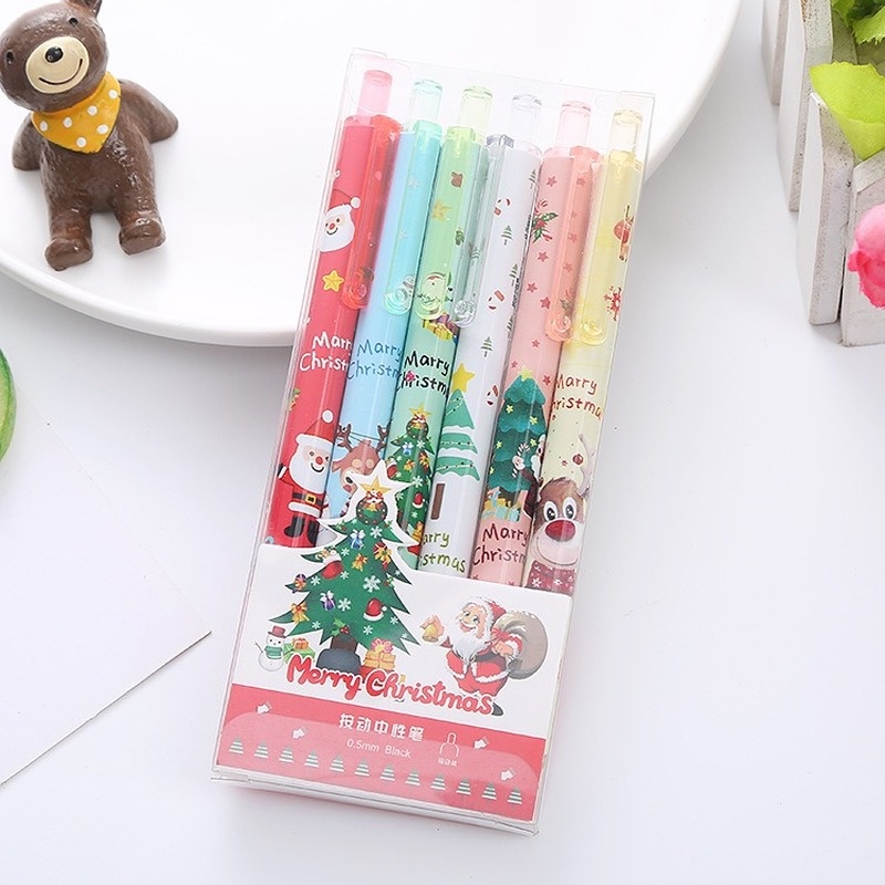 Set 6 Bút Mực Gel Ngòi 0.5mm Hình Động Vật Dễ Thương