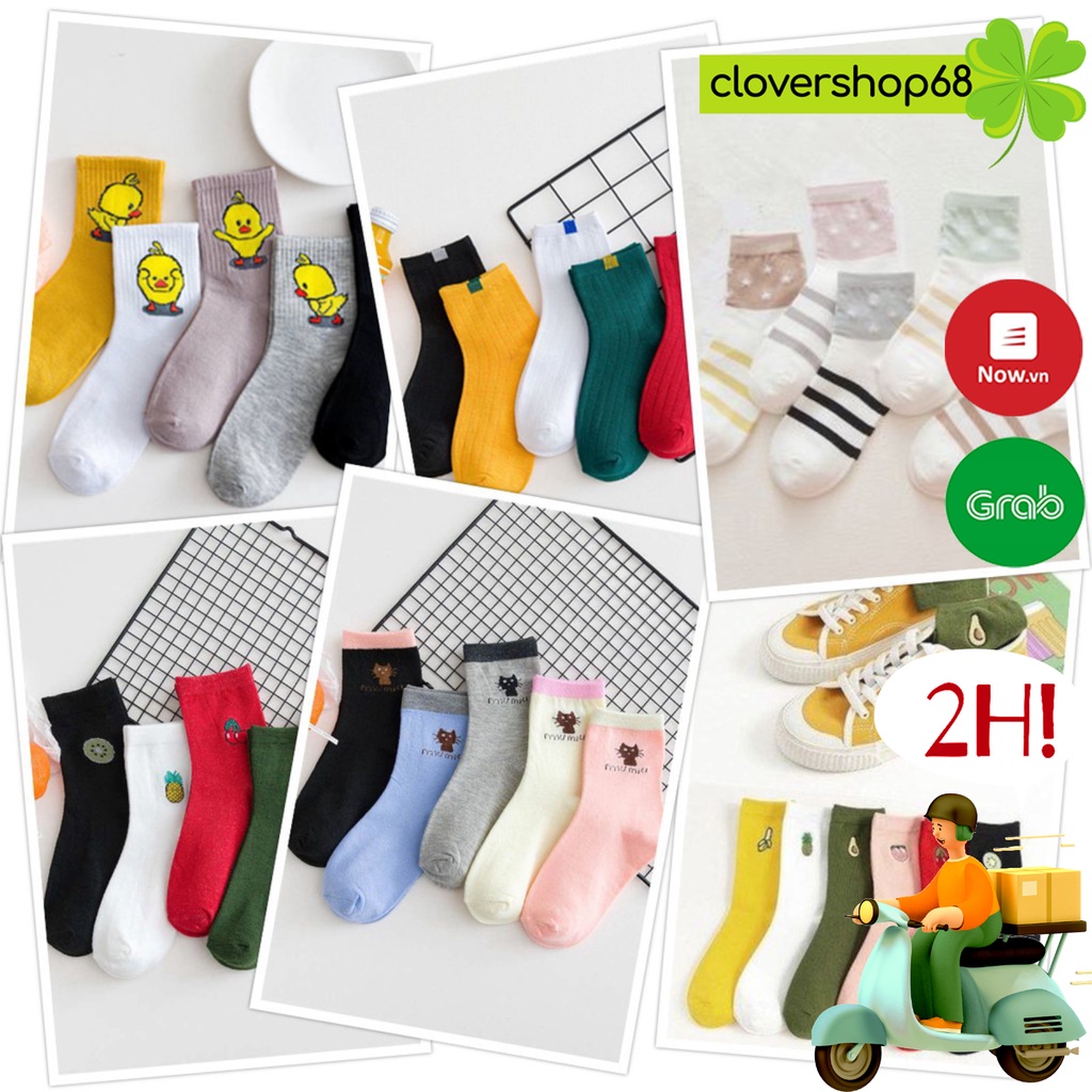 Vớ Nữ Cổ Cao Mềm Mại Nhiều Màu Sắc Loại Đẹp  🍀 Clovershop68 🍀