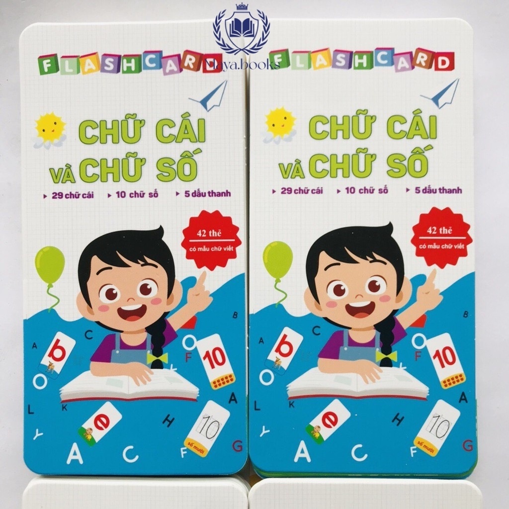 Bộ 40 thẻ flashcard học tiếng việt chữ cái và chữ số thẻ học tiếng việt cho bé